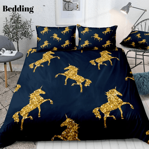 Image of Golden Unicorn Bedding Set - Beddingify