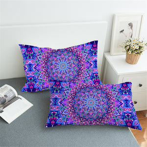 Mandala Wheel Purplish Pillowcase