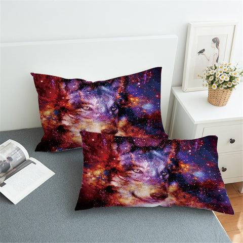 Image of Nebula Wolf Pillowcase