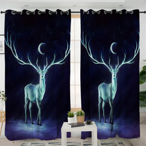 Ghostly Antler 2 Panel Curtains