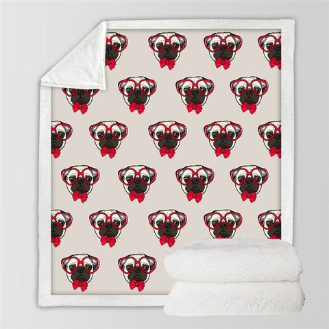 Image of Kid Bulldog Themed Sherpa Fleece Blanket