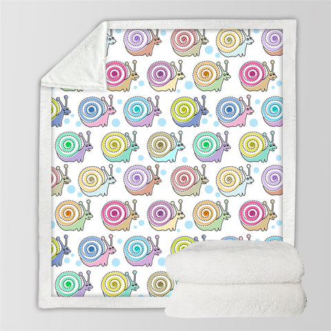 Image of Kawaii Snail Sherpa Fleece Blanket