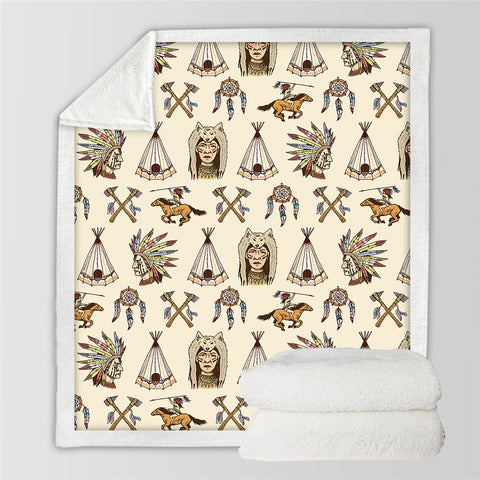 Native Symbols Sherpa Fleece Blanket