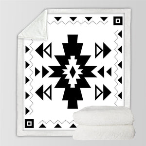 Simple Aztec Designs Sherpa Fleece Blanket