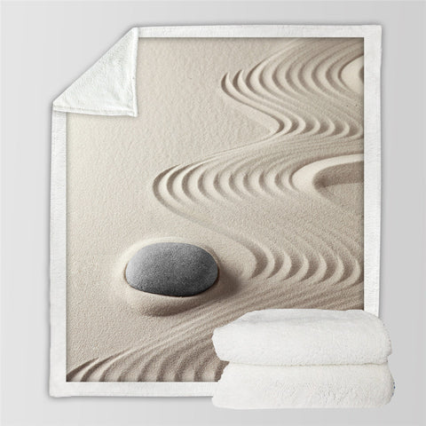 Image of Sand Fringe Sherpa Fleece Blanket