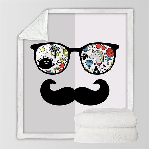 Image of Disguise Glasses & Moustaches Sherpa Fleece Blanket