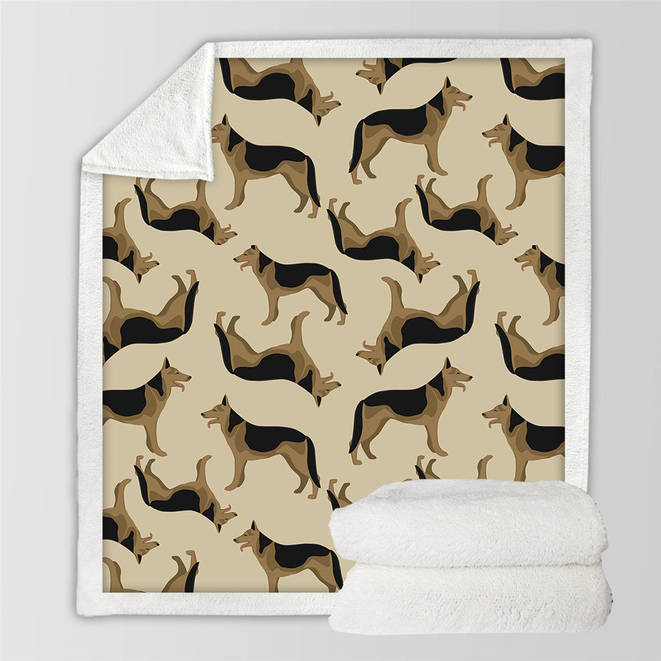 Brown Dogs Sherpa Fleece Blanket