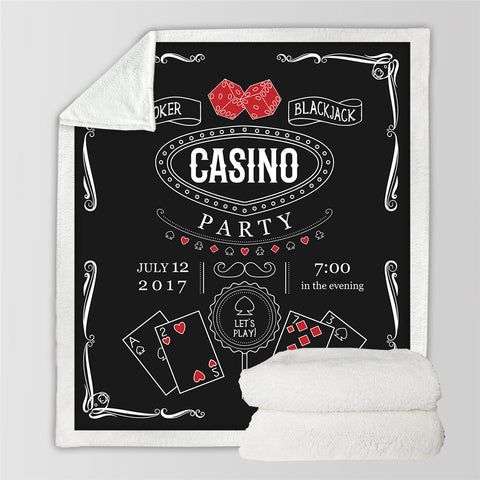 Image of Casino Party Sherpa Fleece Blanket