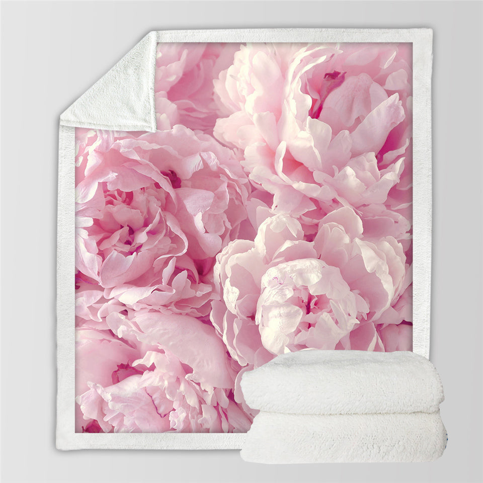 Pink Blossom Flowers Sherpa Fleece Blanket - Beddingify