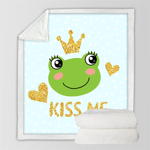 Image of Kiss Me Frog Sky Fleece Blanket
