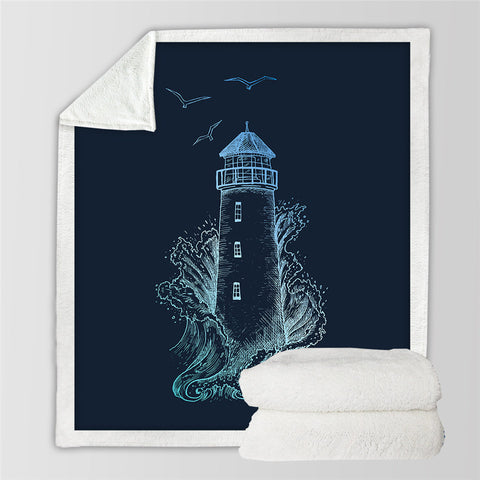 Image of Lighthouse SWMT2393 Sherpa Fleece Blanket