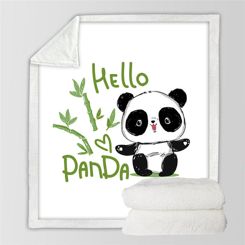 Image of Baby Panda Themed SWMT2383 Sherpa Fleece Blanket