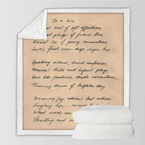 Image of Old Letter Sherpa Fleece Blanket