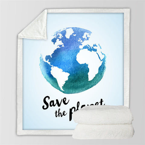 Image of Save The Planet Sherpa Fleece Blanket - Beddingify