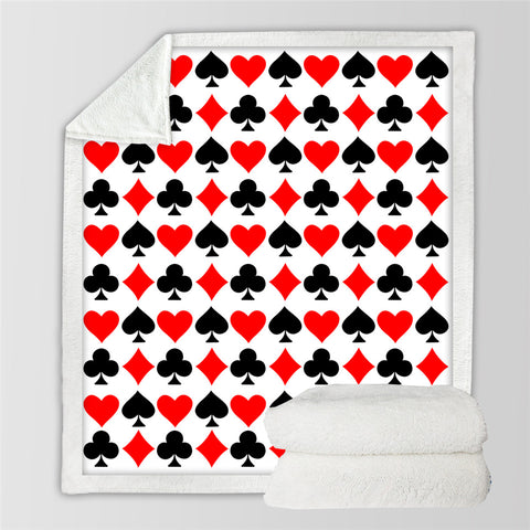 Image of Card Themed Sherpa Fleece Blanket - Beddingify