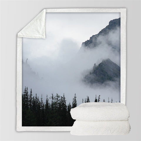 Image of Foggy Mountain Sherpa Fleece Blanket