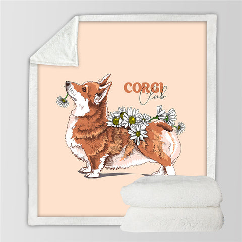 Image of Corgi Pattern Sherpa Fleece Blanket - Beddingify