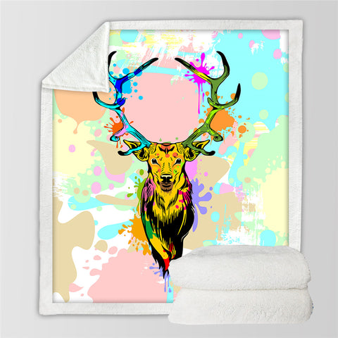 Image of Pastel Elk Sherpa Fleece Blanket