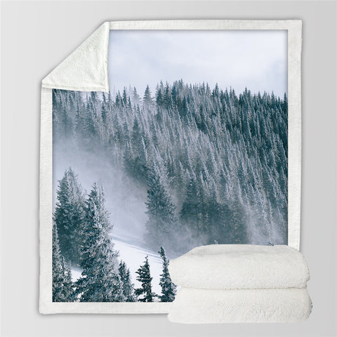 Image of Dew Jungle Scene Sherpa Fleece Blanket