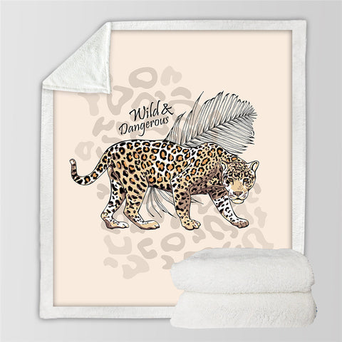 Image of Wild Leopard Themed Sherpa Fleece Blanket