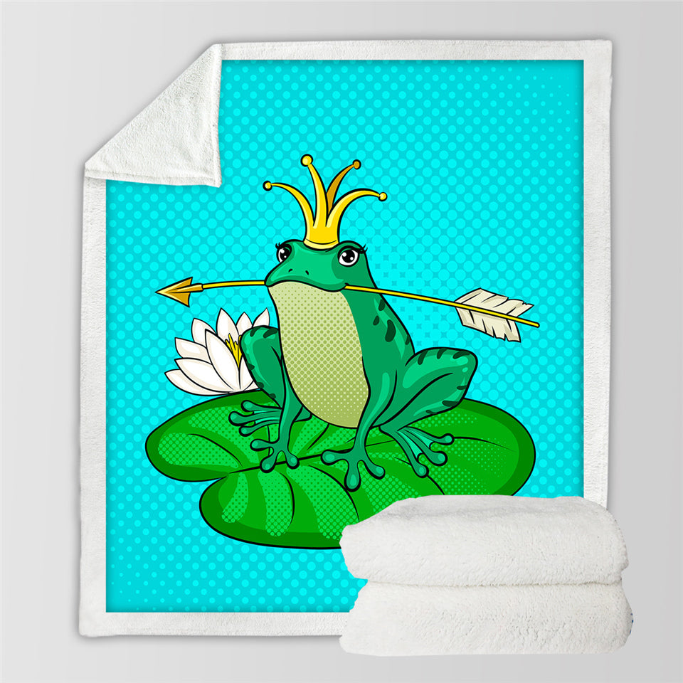 Frog Prince Sherpa Fleece Blanket - Beddingify
