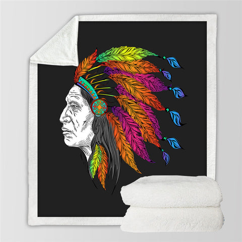 Image of Indian Sheikh Sherpa Fleece Blanket