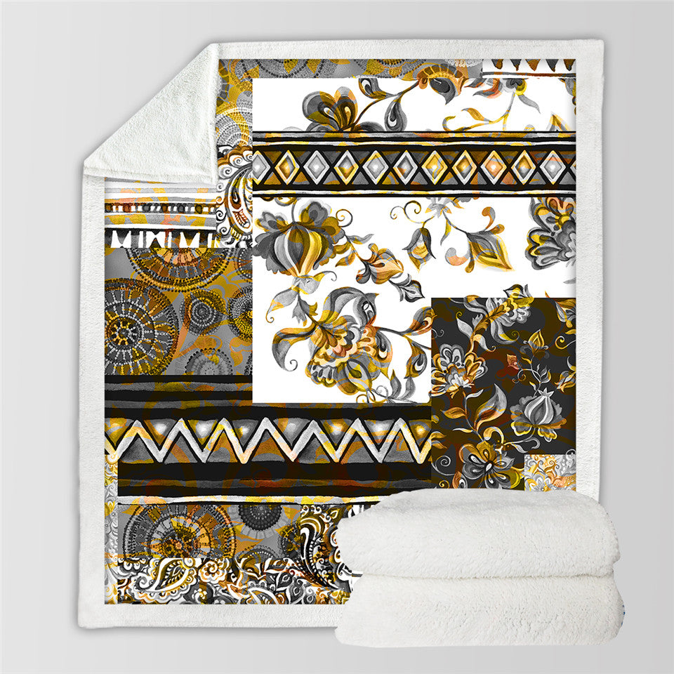 Luxury Patchwork Sherpa Fleece Blanket