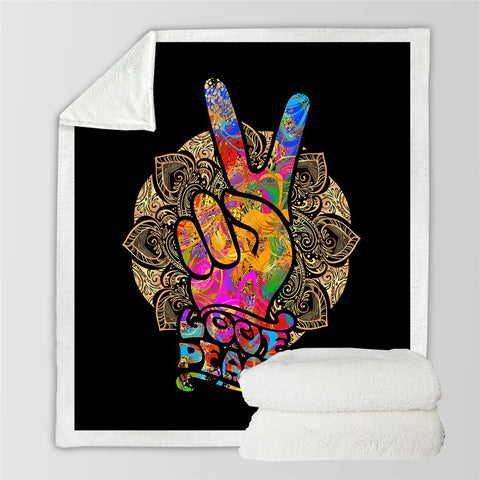 Image of Hippie Hand Fleece Blanket - Beddingify
