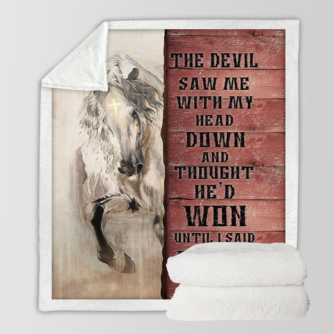Image of The Devil Saw Me With My Head Down - Running Horse Theme SWMT9818 Fleece Blanket