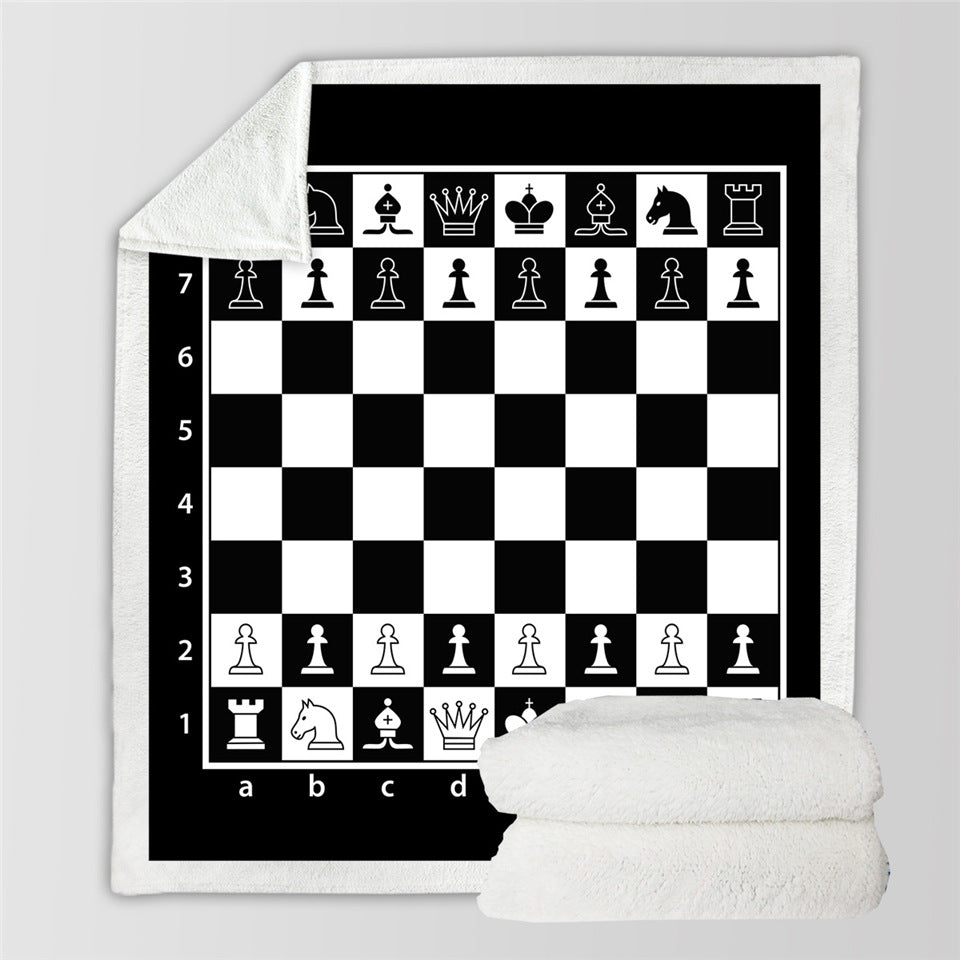 Chess Sherpa Fleece Blanket - Beddingify