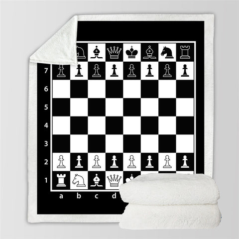 Image of Chess Sherpa Fleece Blanket - Beddingify