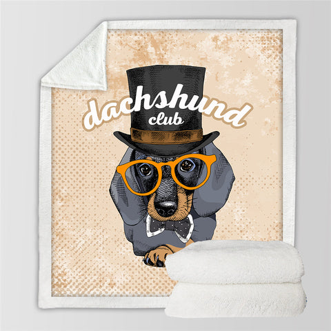 Image of Dachshund Club Sherpa Fleece Blanket