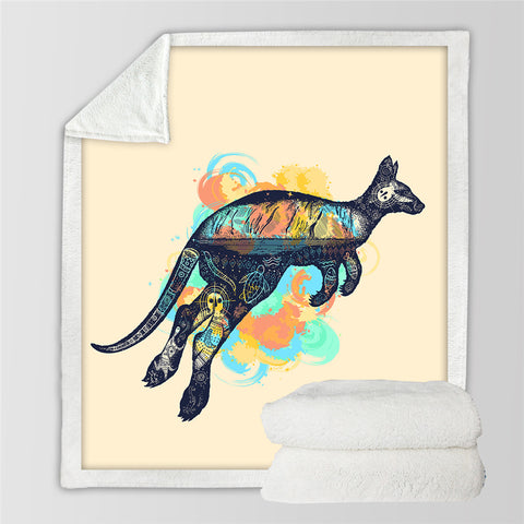 Image of Kangoroo Sherpa Fleece Blanket - Beddingify