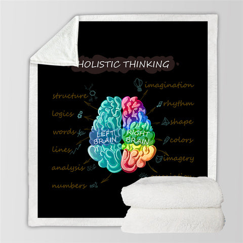 Image of Holistic Thinking Sherpa Fleece Blanket