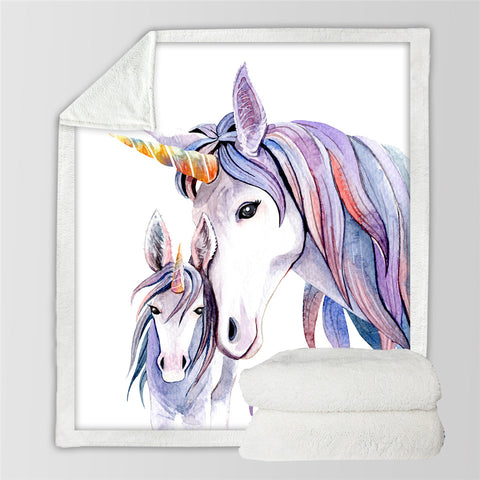 Image of Purple Unicorn Sherpa Fleece Blanket - Beddingify