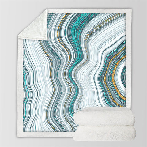 Image of Stripe Marble Sherpa Fleece Blanket