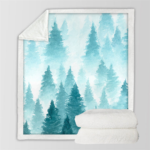 Image of Dew Forest Themed Sherpa Fleece Blanket