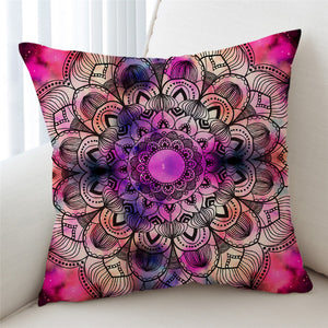 Purplish Mandala Wheel Cushion Cover - Beddingify