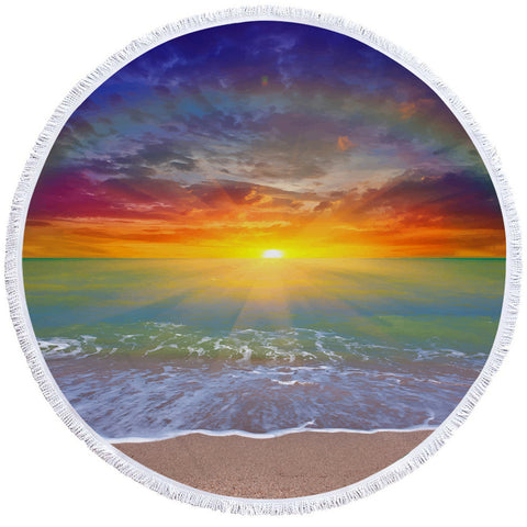 Image of Sunset Round Beach Towel Set - Beddingify