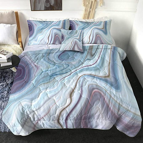 Image of 4 Pieces Abstract Color Flow Comforter Set - Beddingify