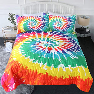4 Pieces White Vortex Color Comforter Set - Beddingify