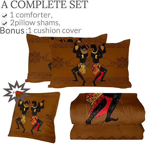 Image of 4 Pieces African Ritual Dance Comforter Set - Beddingify