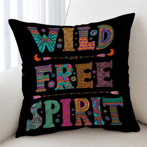 Wild Free Spirit Black Cushion Cover - Beddingify