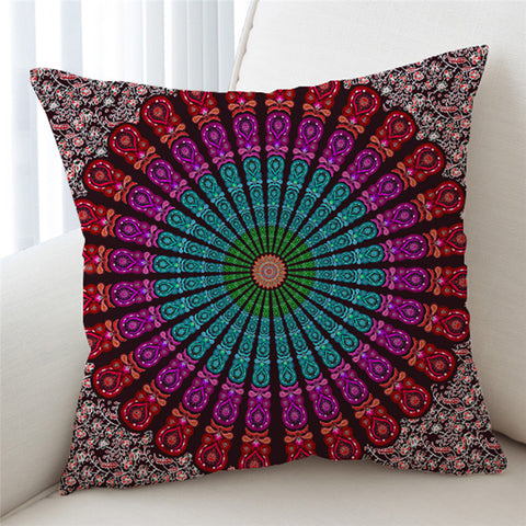 Image of Concentric Mandala Motif Cushion Cover - Beddingify