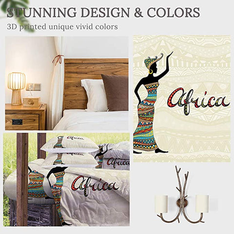 Image of 4 Pieces Traditional African Lady Comforter Set - Beddingify