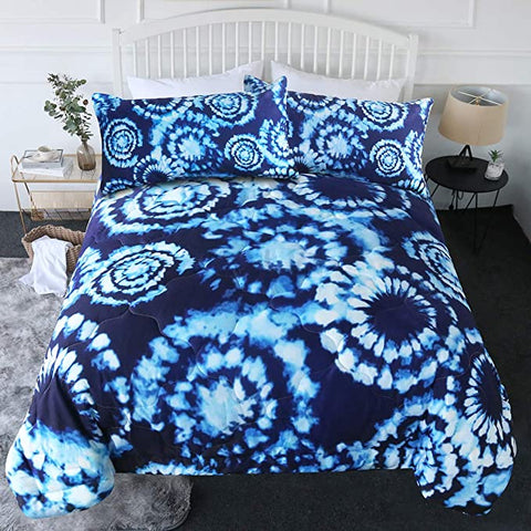 Image of 4 Pieces Frost Rings Comforter Set - Beddingify