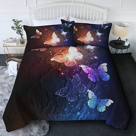 Image of 4 Pieces Pixie Butterflies Comforter Set - Beddingify