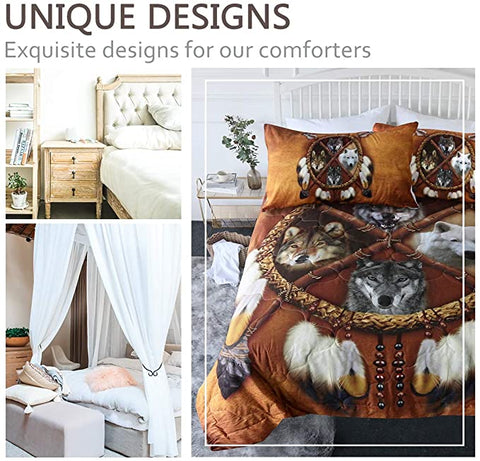 Image of 4 Pieces Tribal Ferals Comforter Set - Beddingify