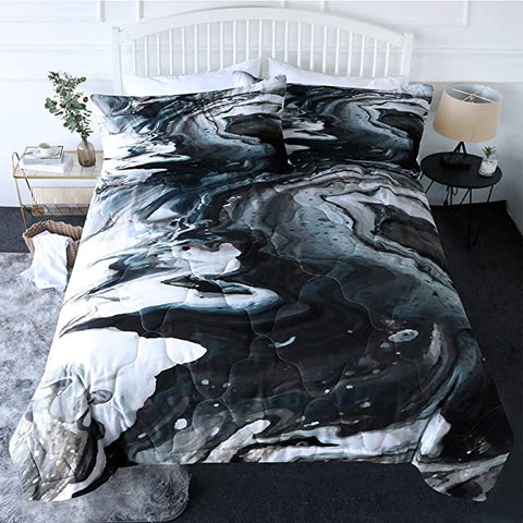 Image of 4 Pieces Frozen River Comforter Set - Beddingify