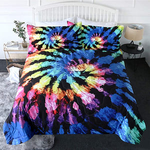 4 Pieces Black Vortex Color Comforter Set - Beddingify